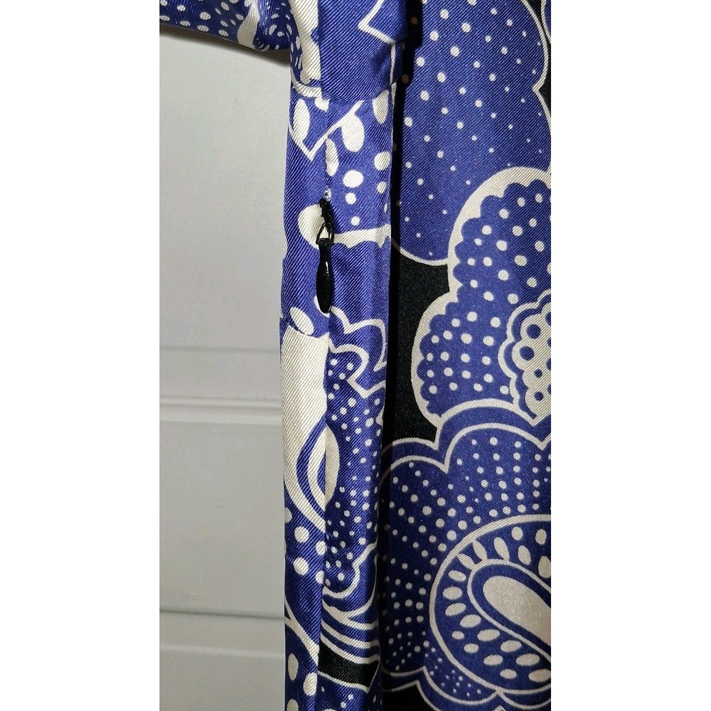 Banana Republic Women 100% Silk Long Sleeve Floral Purple White Black Dress 0P - Picture 11 of 16